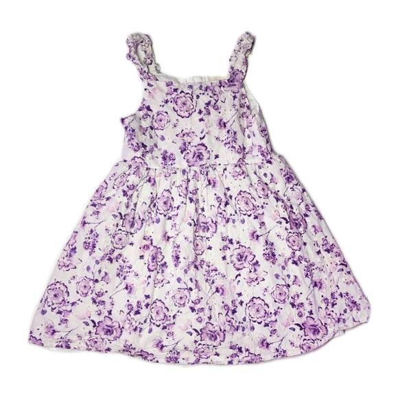 Btween SZ 12 Girls Dress Floral Embroidered Ruffle No Sleeve Baby Doll Lined - Picture 1 of 14